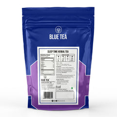 Blue Tea Caffeine Free Sleep Time Herbal Tea - 30 Pyramid Tea Bags In Zip Lock Pack | Made With Chamomile Lavender Valerian Peppermint - Gluten Free, Non-GMO, 100% Vegan & Natural