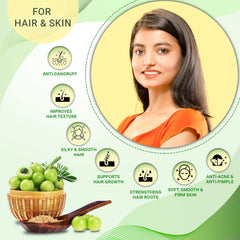 Organic Gyaan Amla Powder Natural & Organic, Indian Gooseberr Emblica Officinalis Powder For Hair & Skin, Goodness Of Nutrients | 100gm 0.2lbs