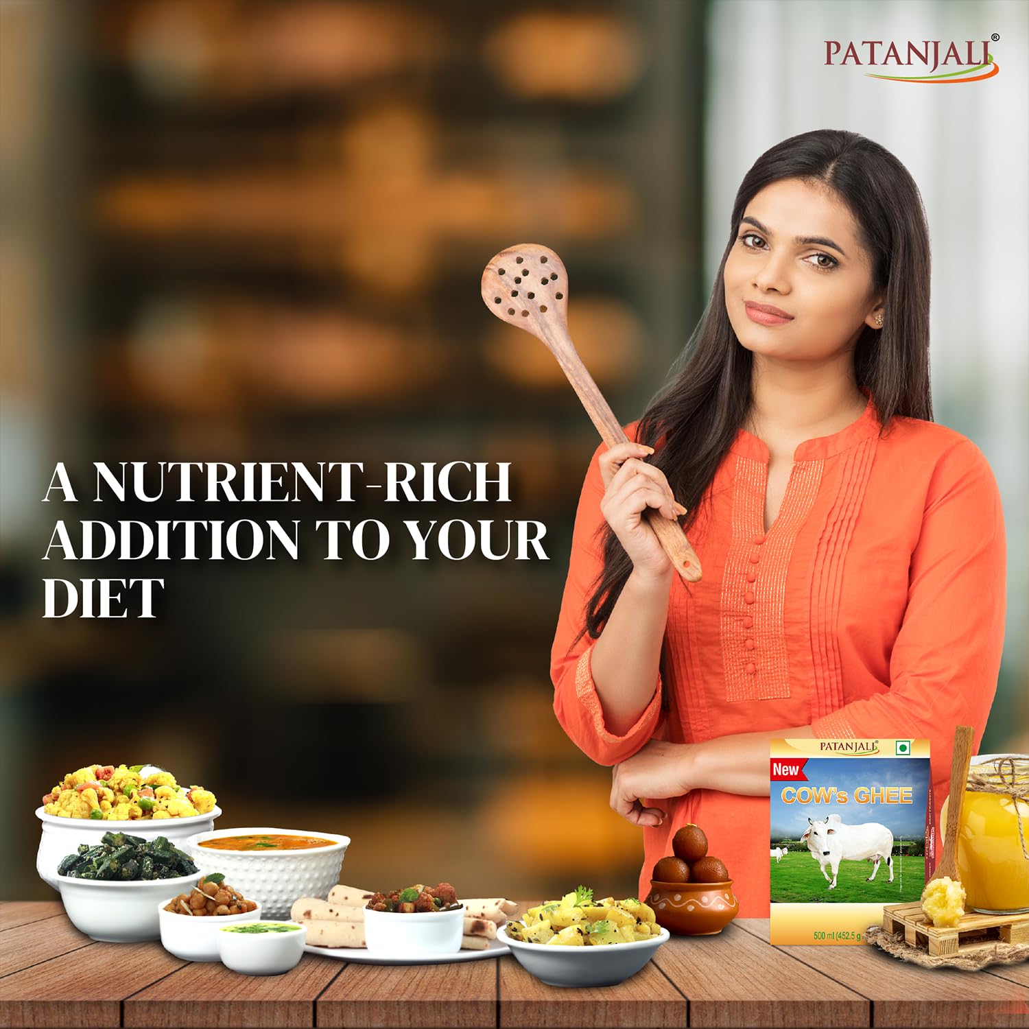 100% Natural Cow'S Ghee By Patanjali | High In Vitamins A, D & Healthy Desi Ghee Good For Parathe | (500ml) 16.9 Ounce | Box Pack