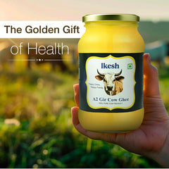 Organic A2 Gir Cow Desi Ghee By Ikesh | High In Protein Fiber Healthy Desi Ghee Perfect For Frying | (500ml) 16.9 Ounce | Jar Pack
