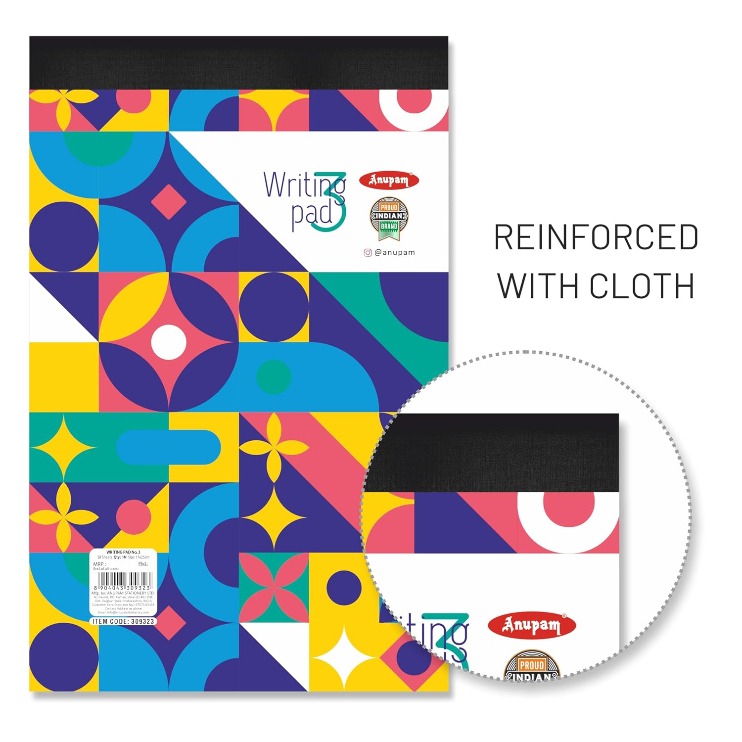 Writing Pad 17x25cm Lined Paper Wide Ruled 50 Sheets, Micro Perforated Notebook | Pack Of 2