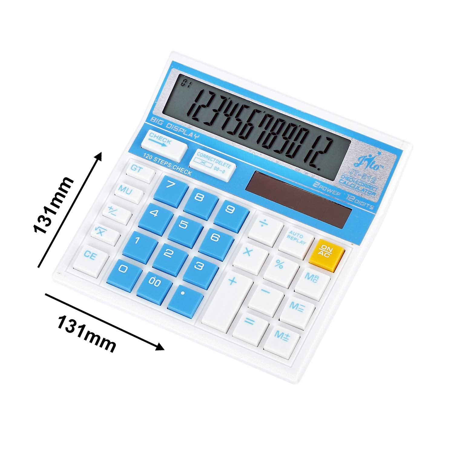Jito JT-512 Blue Electronic Calculator With 18 Months Warranty | 12 Digits Large Display, Auto Replay