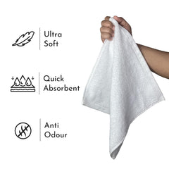 Heelium Bamboo Face Towel 600 Gsm | Ultra Absorbent & Odour-Free 3x Softer Than Cotton Towels | Pack Of 3 (Peach, Iris & White)