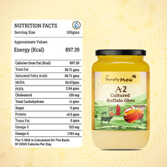 100% Natural A2 Cultured Buffalo Ghee By AMP Purely Moo | Traditional Bilona Method Healthy Buffalo Desi Ghee For Dishes | (250ml) 8.4 Ounce | Jar Pack