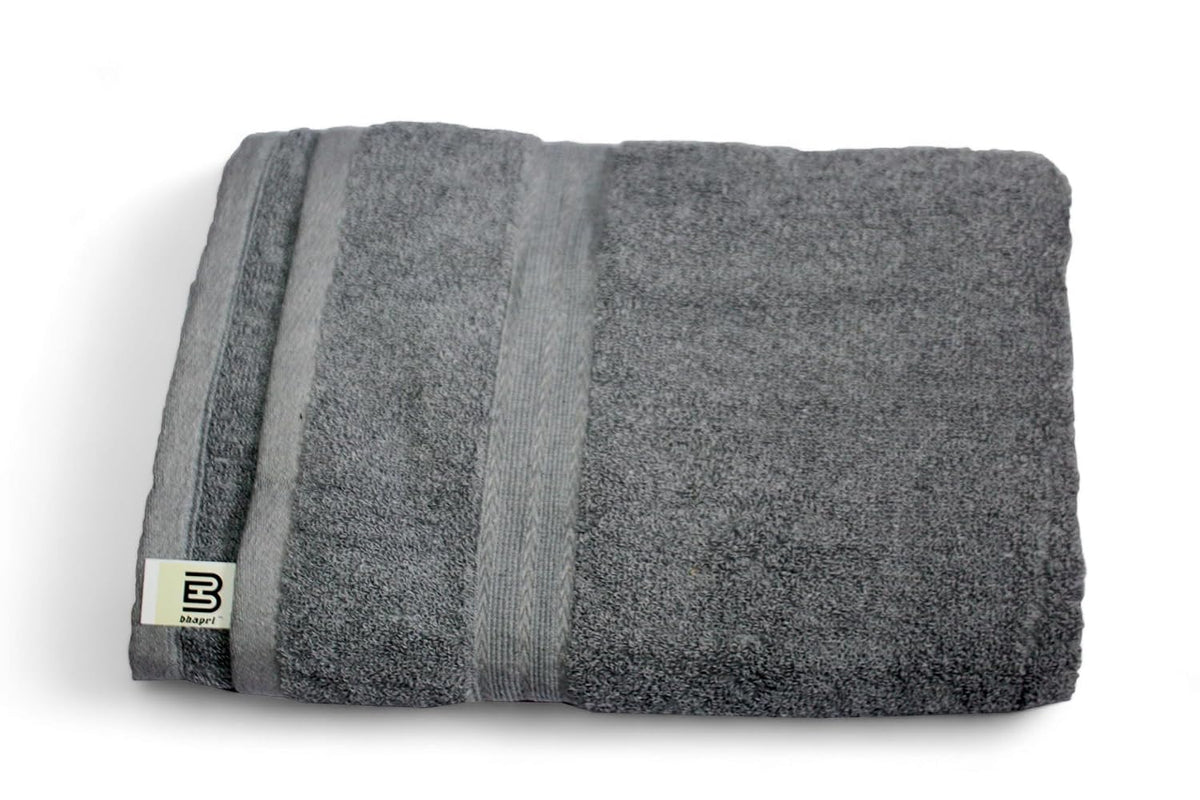 Bhapri Turkish 100% Cotton Luxury Bath Towels 500 Gsm | Lightweight Soft & Absorbent Quick Dry Plush Bathroom Towels (Grey)