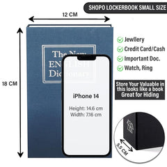 Label Book Locker Dictionary Stainless Steel Hidden Safe Jewellery Box, Cash Locker For Home & Office (18 X 12 X 5.5 Cm) Colour - Brown, Lock Type - Combination