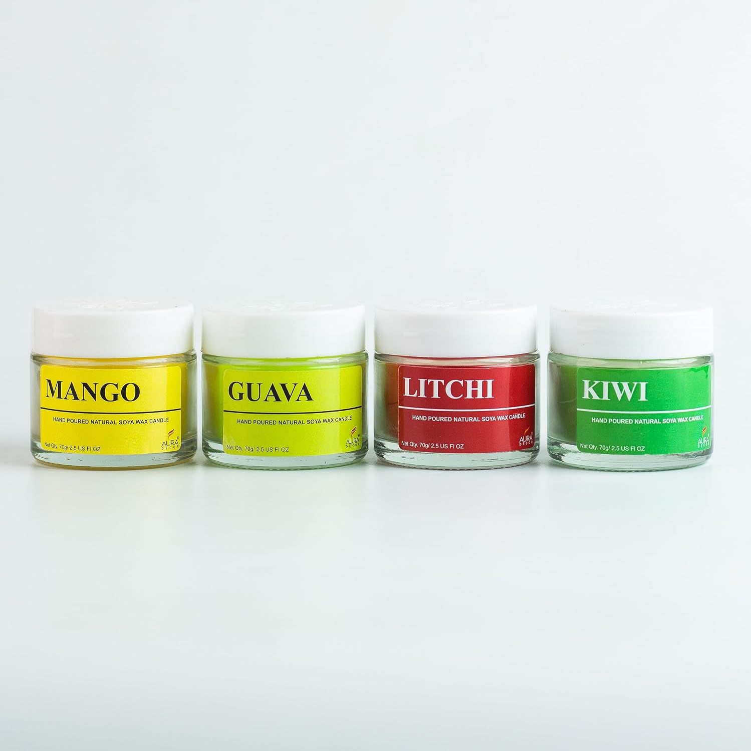 MANGO, LITCHI, GUAVA, KIWI FRUITY FRAGRANCE SOY WAX JAR CANDLE | VOTIVE CANDLE
