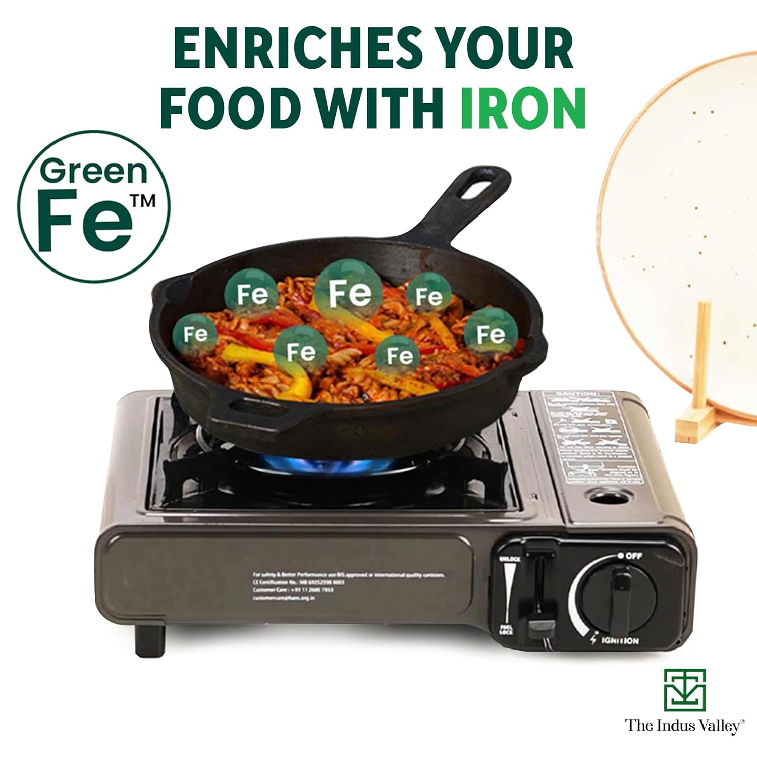 Super Smooth Black Cast Iron Fry Pan Or Skillet With Free Iron Tadka Pan - Medium 25.4cm, 10 Inch, 1.7 Liters, 2.4 Kg | Induction Friendly, Nonstick, Pre-Seasoned Fry Pan,100% Pure & Toxin Free