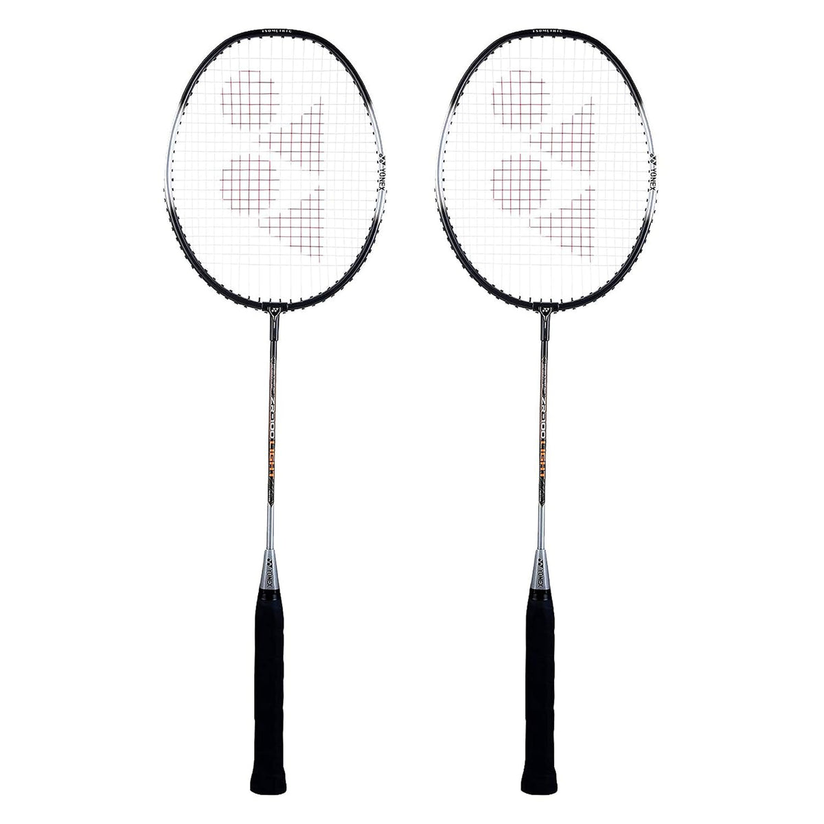 Yonex ZR 100 LIGHT Aluminium Badminton Racquet With Full Cover, Set Of 2 | Colour - Black, Grip Size - G4 (3.5 Inches)