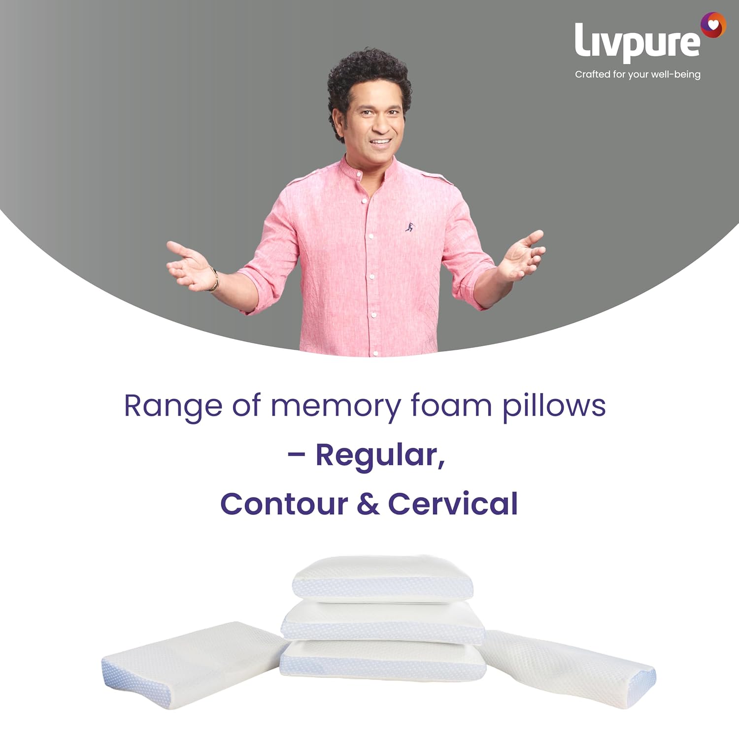 Premium Memory Foam Pillow For Sleeping, Breeze King Pillow With Perforated, White | Bed Pillow, Neck Support, Comfortable, Breathable, Soft Pillow, Washable Cover - Pack Of 2