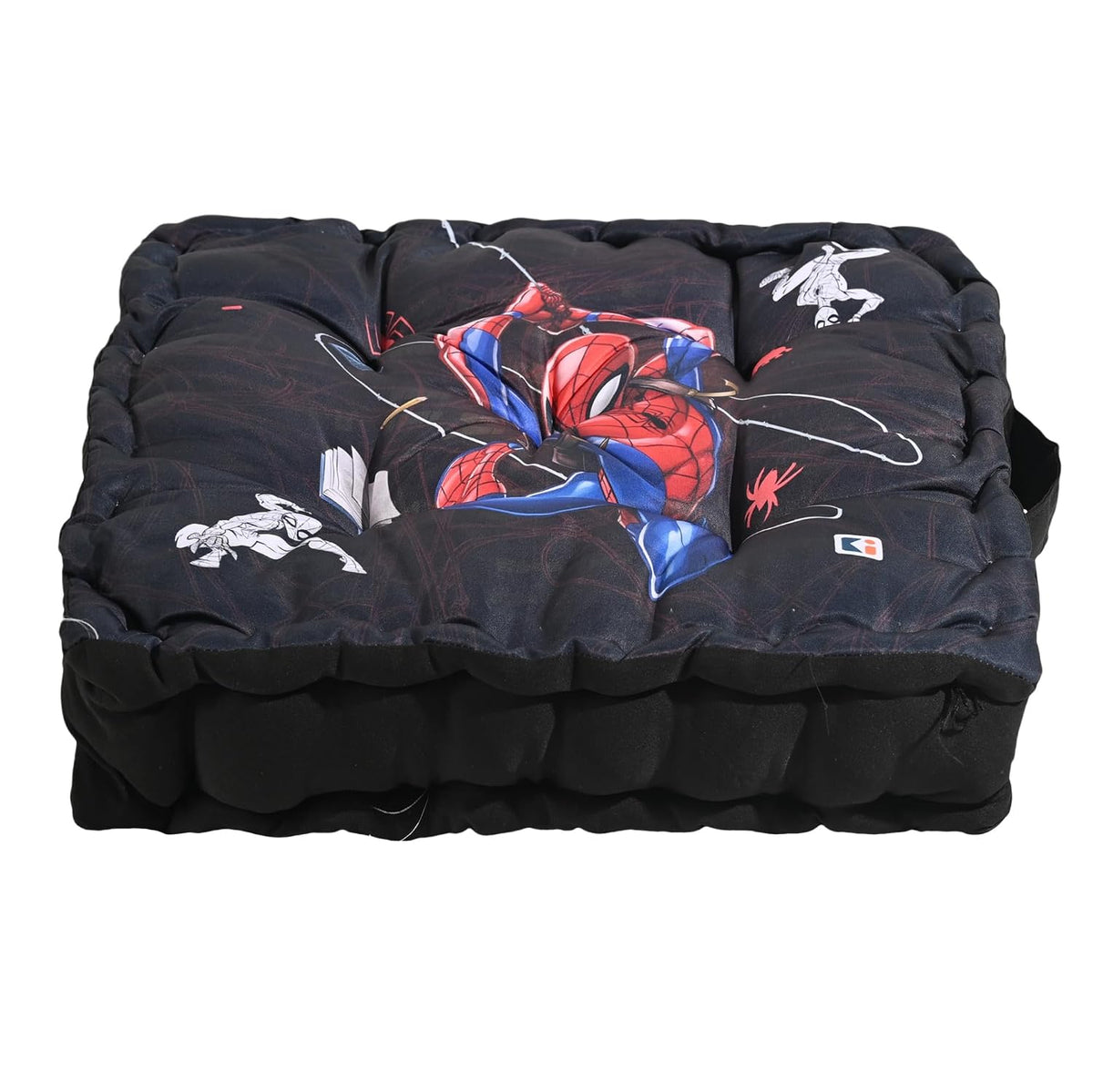 Cotton Chair Cushions Pillow For Sitting, Back Rest, Marvel Spiderman - Black | Chair Pad For Office Work & Posture Support | Furniture Cushion, Lightweight & Portable, Long Lasting