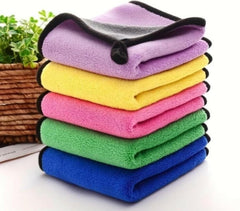 Outlay Home Thick Lint & Streak-Free Multipurpose Cloths Automotive Microfibre Towels For Car, Bike Cleaning Polishing Washing & Detailing - 5 Pieces
