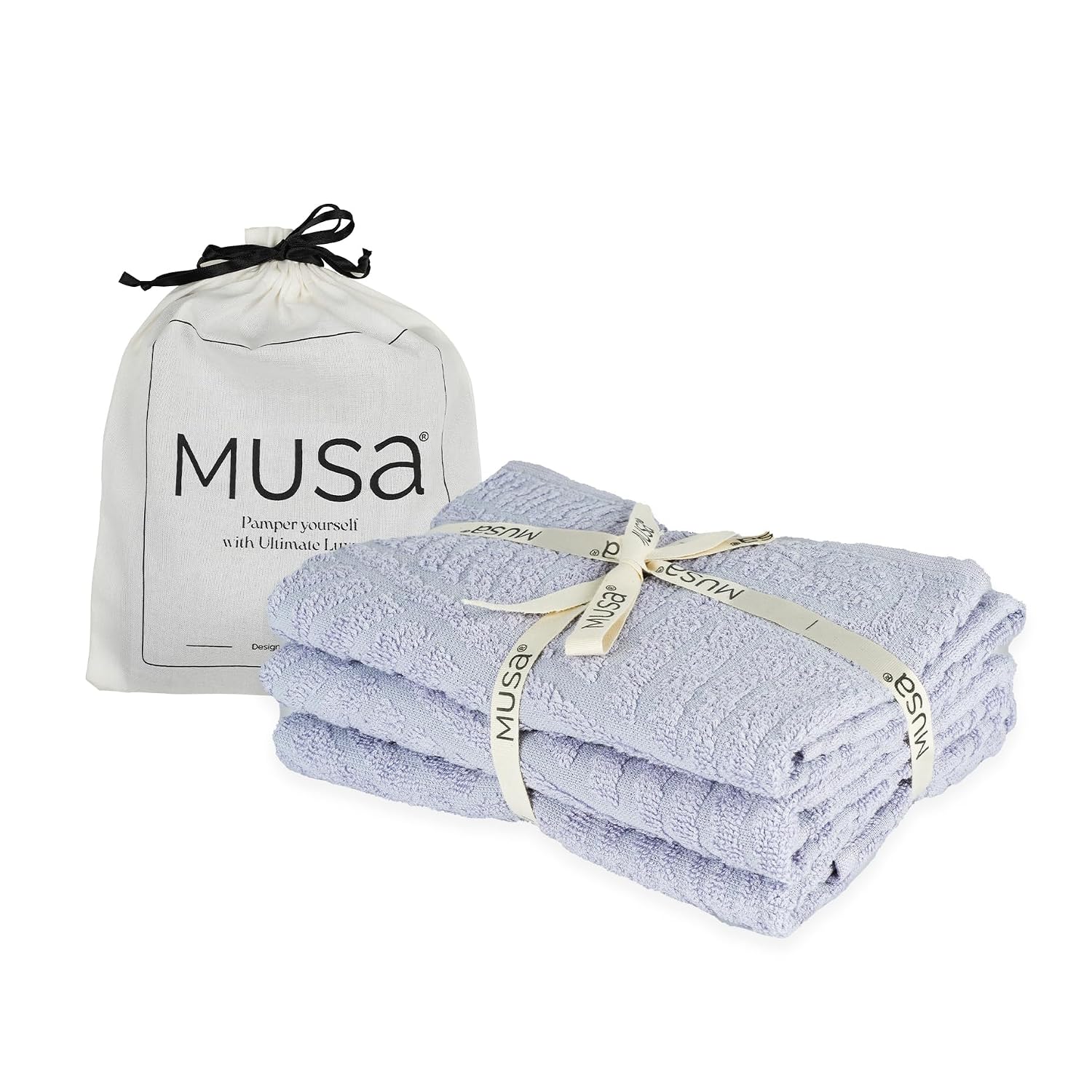 Musa Banana Hand Towels 400 Gsm | Terry Hand Towel For Wash Basin Kitchen Gym Towel For Men (Misty Lilac) -Set Of 3