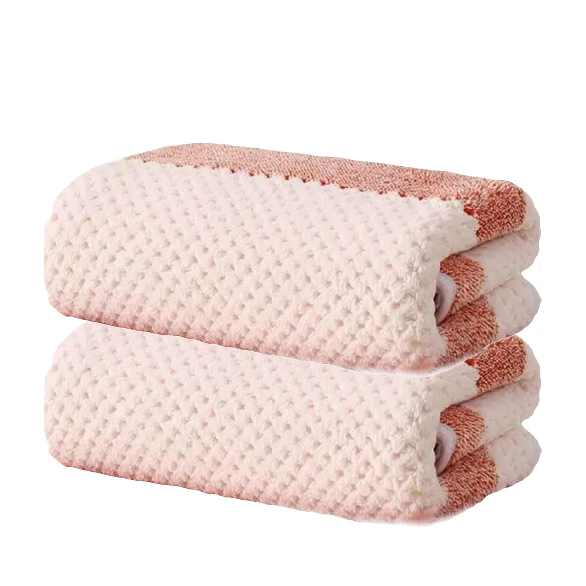 Black Gold The Finer Touch Soft Hand Towel 400 Gsm | Ultra Absorbent, Quick Drying, Cotton-Feel Microfiber Orange & White Stripes -Pack Of 2