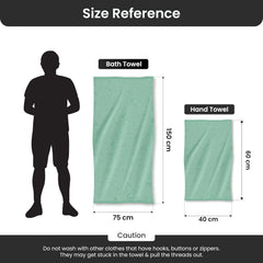 Bathriene 100% Bamboo Hand Towels 600 Gsm | Highly Absorbant Soft & Anti Bacterial Towels For Wash Basin Hand Towels (Garden Green) - Set Of 3