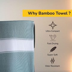 Aero Weav Ultra Lightweight Bamboo Bath Towel 200gsm | Compact, Portable & Less Than Skin-Friendly & Eco-Friendly Travel Towel (Jade Forest)
