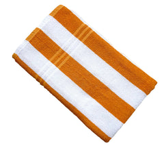 Abisas XXL Large Cotton Terry Bath Towel 400 Gsm | Big Turkey Cotton Absorbing Quick Drying Quality Terry Bath Towel (Yellow & White Stripes)