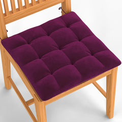 Square Chair Pads Cushion, For Comfortable Sitting, Purple Color - 40 X 40 Cm | Seat Cushions With Ties For Sitting, Pooja, Dining & Office Table | Furniture Cushion, Washable - Pack Of 1