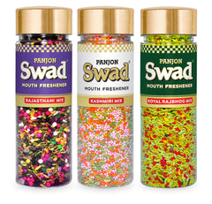 Panjon Swad Rajasthani, Kashmiri, Rajbhog Mix 450gm, (150gm *3 Bottles) | Digestive Mouth Freshener