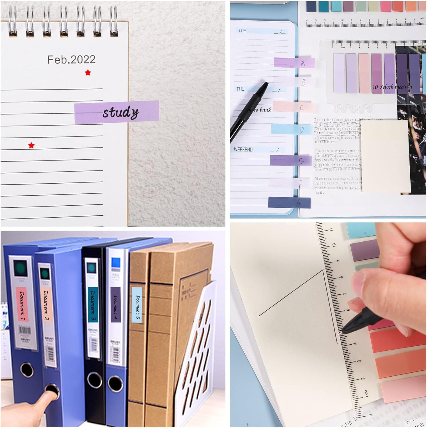 Sticky Book Tabs Markers Repositionable Flags Strip, 200 Pcs Notes Multifunctional - 1 Packs