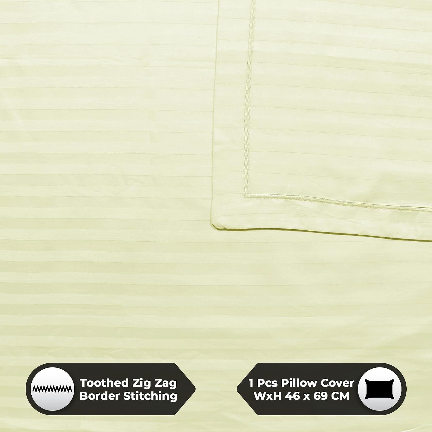 Luxurious Single Bedsheets With 1 Pillow Cover - 61 X 88 Inches, Off White | Lightweight & Breathable - Perfect For Home, Guest House, Hotel