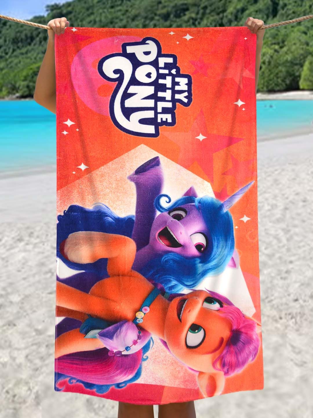 Athom Living Kids Soft Cotton Cartoons Digital Printed Bath Towel 300 Gsm (My Little Pony)