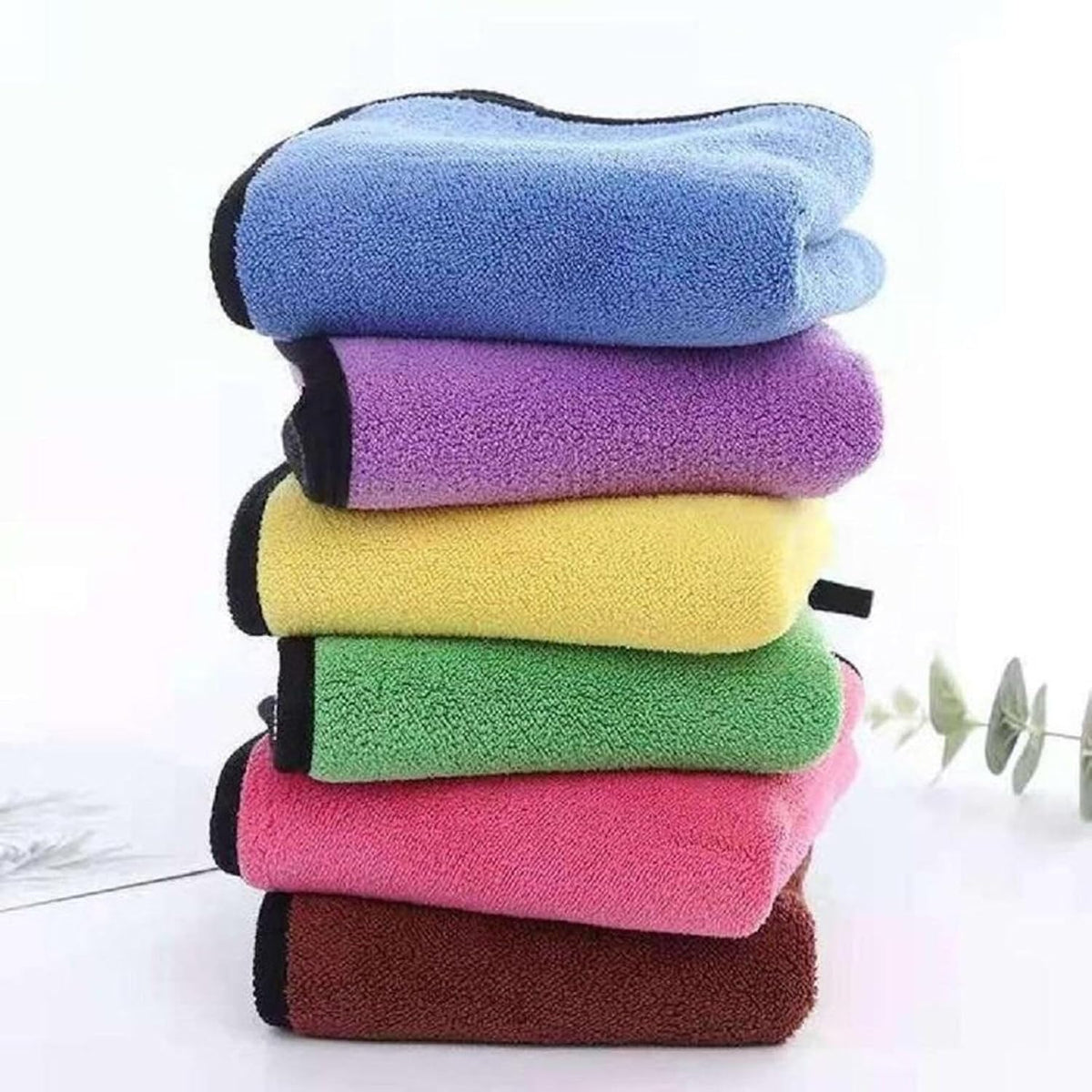 Outlay Home Thick Lint & Streak-Free Multipurpose Cloths Automotive Microfibre Towels For Car, Bike Cleaning Polishing Washing & Detailing - 6 Pieces
