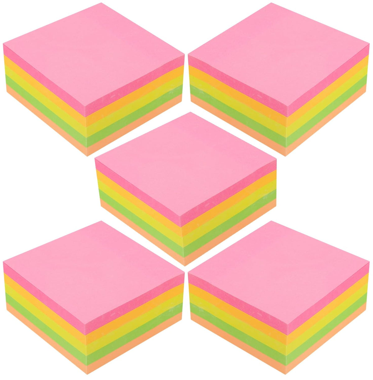 400 Pcs Super Sticky Note Pad, Plain Notes For Lists & Longer Notes | 5 Different Colors