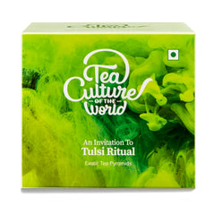 Tea Culture Of The World Tulsi Ritual Green Tea - 16 Tea Bags | Tulsi Green Tea Gives Positive Mindset - Antioxidant Rich, Detoxification & Anti-Aging | Medium Caffeine