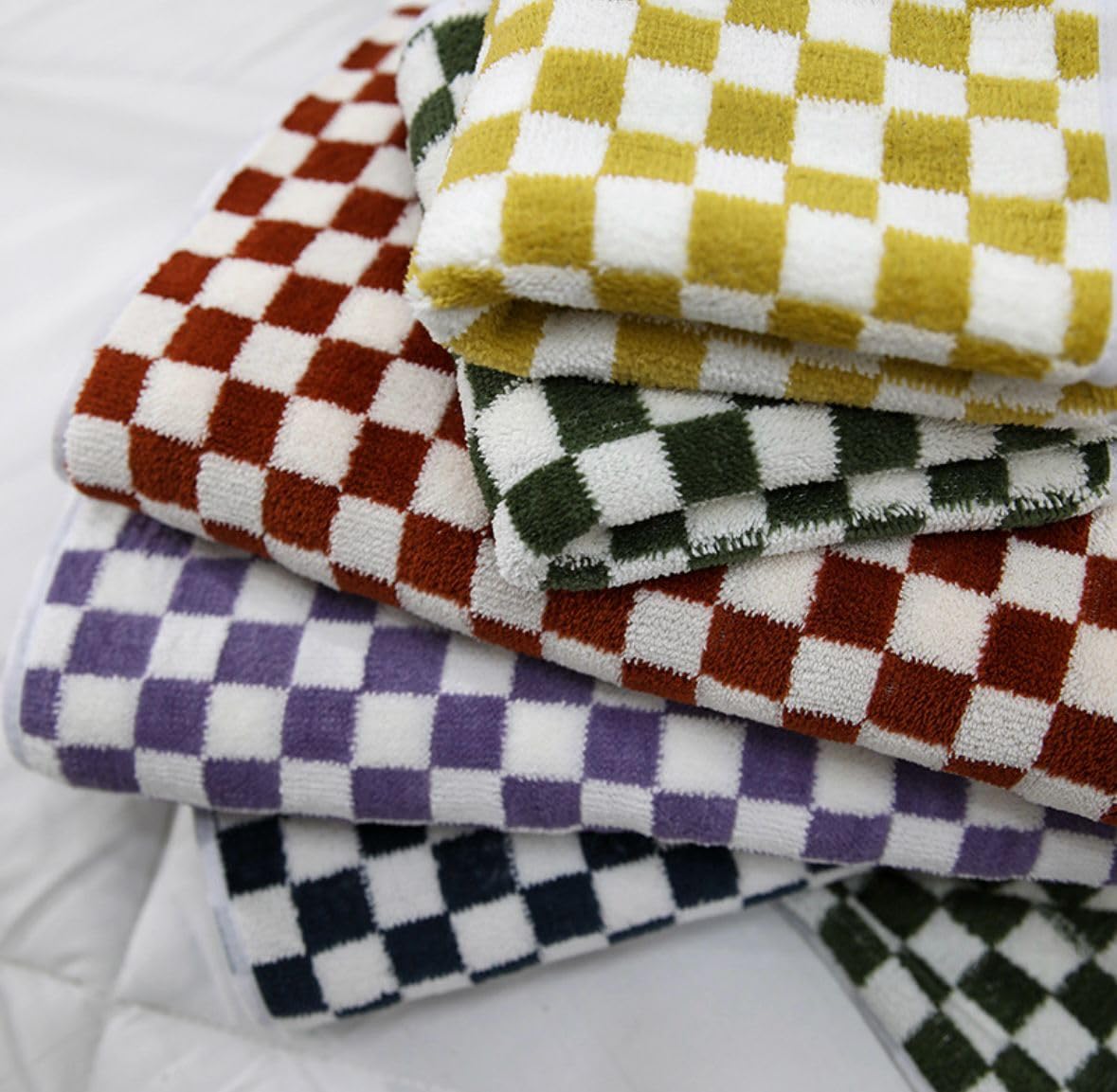 HomeCloud Microfiber Soft & Fuffy Hand Towel 600 Gsm | Hanging Loop Soft, Highly Absorbent & Fast Dry Hand Towel (Set Of 3) - Chess Multicolor