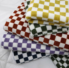 HomeCloud Microfiber Soft & Fuffy Hand Towel 600 Gsm | Hanging Loop Soft, Highly Absorbent & Fast Dry Hand Towel (Set Of 3) - Chess Multicolor