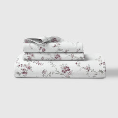 Luxury Bedsheet Queen Size With 2 Pillow Cover - 60 X 78 Inches, White & Grey | Printed All Around Elastic Fitted Bedsheet | Durable & Fade-Resistant