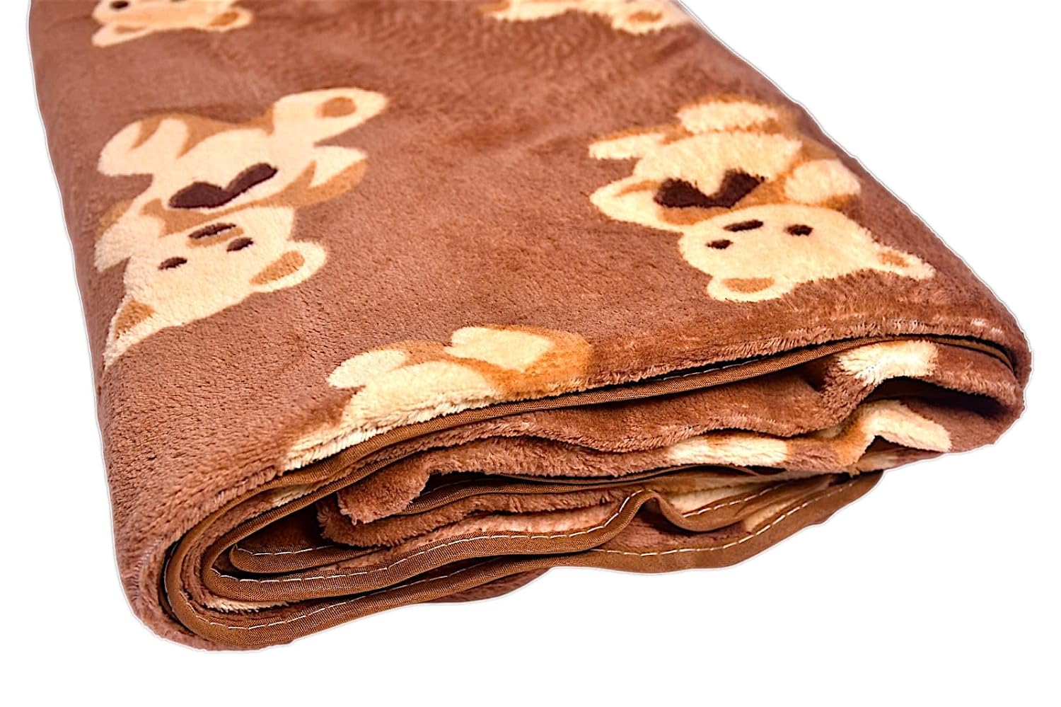 Microfiber Teddy Printed Bath Towel 400 Gsm | Absorbent Super Soft & Comfortable Quick Drying Bathing Towel (Brown)
