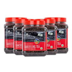 Goodricke Roasted Darjeeling Tea Pack Of 5 X 250gm Jar, 8.8 Ounce Each - Flavoury Golden Orange Pekoe | Premium Black Loose Leaves Tea With Rich Taste & Flavor - Low Caffeine