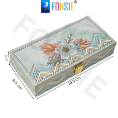Fancy Shagun Cash Box Or Gaddi Box For Gifting Money On Wedding, New Born Baby, Ring Ceremony Pattern1pc, Material - Wood, Colour - Sea Green Flower