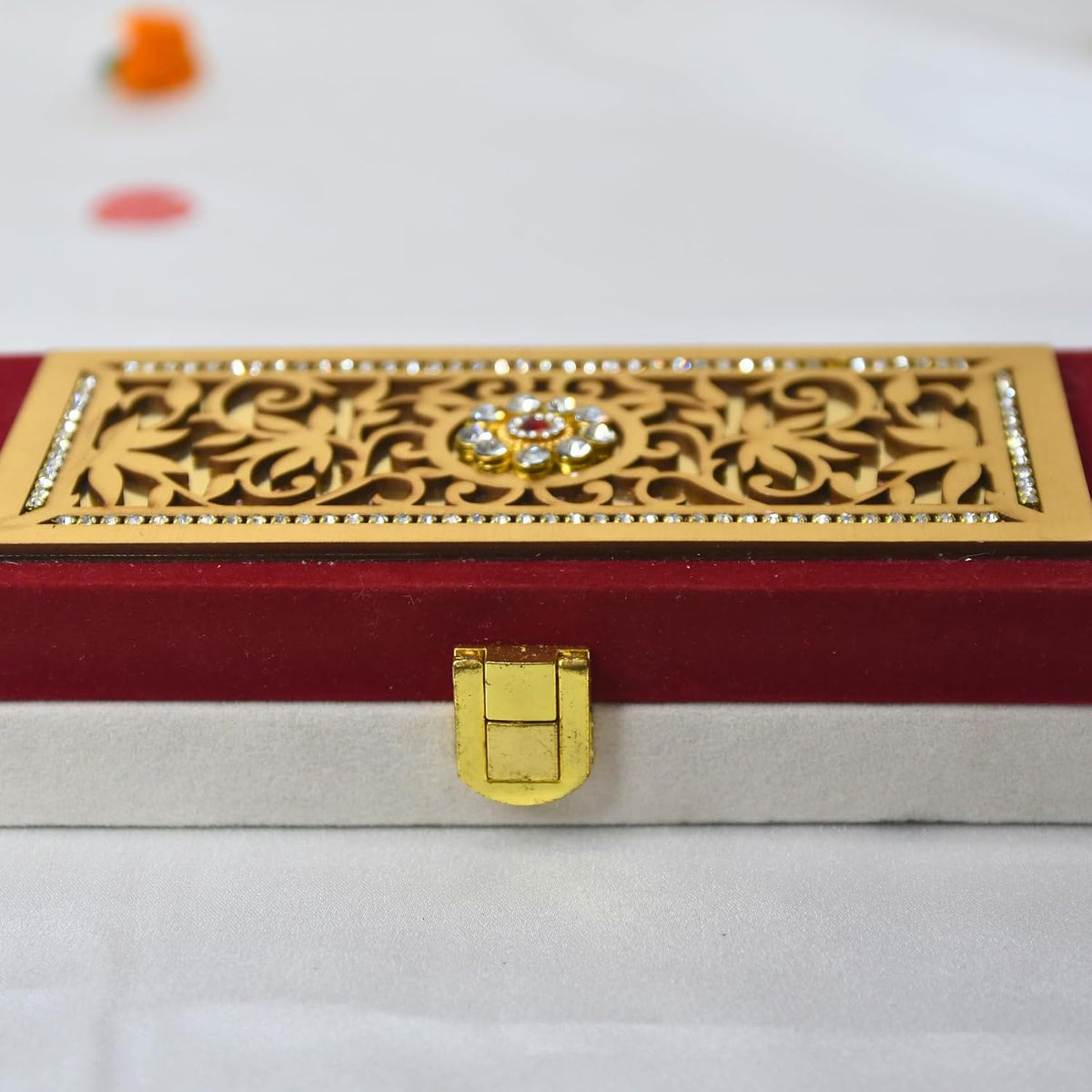 Premium Multipurpose Shagun Gift Box For Cash, Jewelery, Sagan Gifting, For Wedding, Material - Wood, Colour - Red