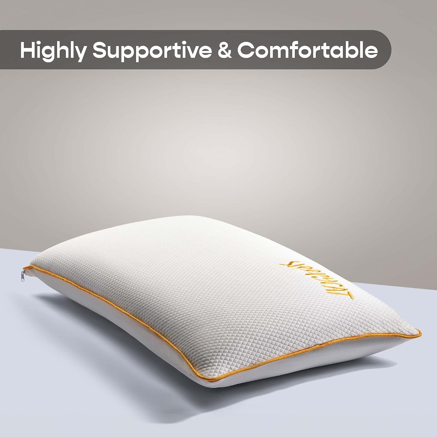 Orthopedic Memory Foam Pillow For Better Shoulder, Neck Support, Standard Size - 25x16 Inches | White Pillow, Rectangular Deign, Washable, Pain Relief Pillow - 1 Piece