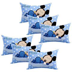 Kid's Disney Mickey Team Pillow For Sleeping, Sky Blue - 12x18 Inches | Cozy & Fluffy Super Soft Pillow | Suitable For All Sleepers, Multipurpose & Comfortable, Breathable - 6 Pcs