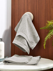 Ddecor Cotton Hand Towel 400 Gsm - Pack Of 2 (Grey)