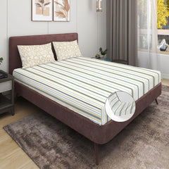 Elastic Fitted Bedsheets For King Size Bed With 2 Pillow Covers - 72 X 78 X 8 Inches, Beige | Ideal For Hotel, House, Guest House