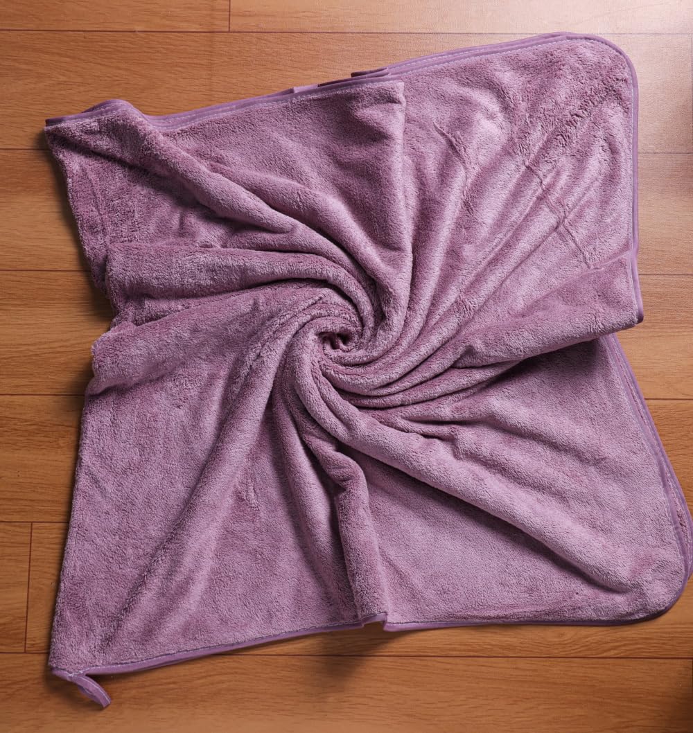 Fezora Microfiber Bath Towels | Extra Soft Plush & Quick Dry High Absorbency With Large Size Towels (Pack Of 2, Orange & Wine)