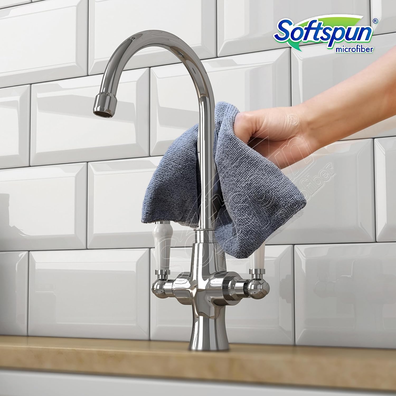 Softspun Microfiber Cleaning Cloths 2500 Gsm | Highly Absorbent, Lint & Streak Free, Multi -Purpose Wash Cloth For Kitchen, Car, Window, Stainless Steel (24 Pcs)- White