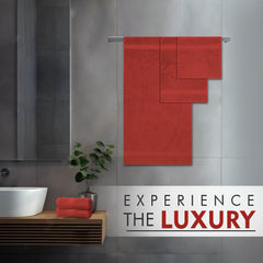 Ambra Linens 500 Gsm Highly Absorbent Towels Set 100% Cotton Soft & Plush All Seasons Use Large Everyday Use Durable Face, Bath & Hand Towels (6 Pieces Rust)