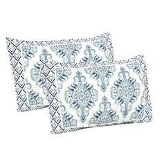 100% Cotton Jaipuri Bedsheet For King Size (90 X 103 Inches, Cream & Blue) With 2 Pillow Covers | Perfect For Everyday Use, Guest Rooms, Or Gifting On Special Occasions