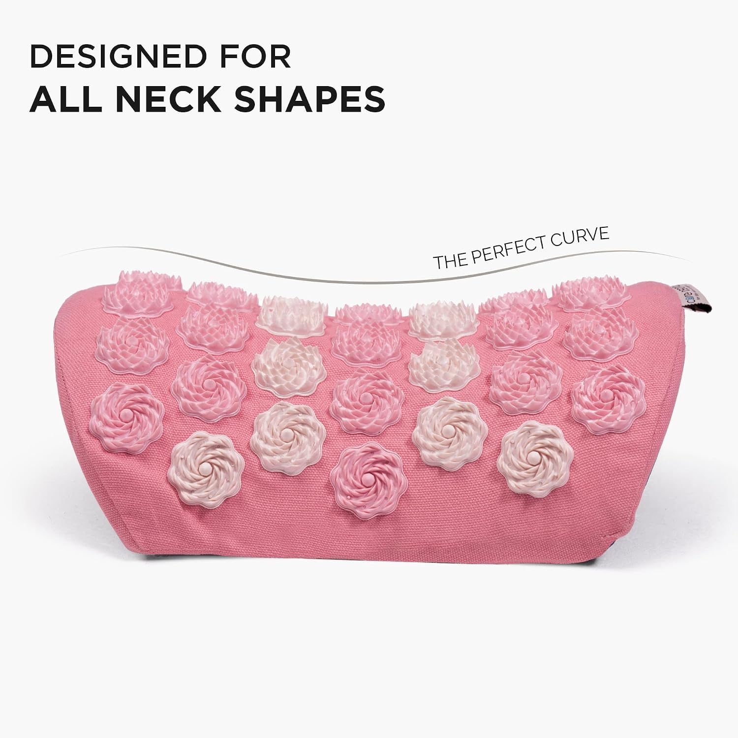 Orthopedic Cervical Pillow For Neck Pain & Shoulder Pain Relief, Salt Pink | Acupressure Massager Pillow, Reduce Stress & Tension With Neck Pillow | Eco Friendly, Washable Outer Cover