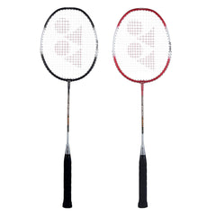 Yonex ZR 100 LIGHT Aluminium Badminton Racquet With Full Cover, Set Of 2 | Colour - Black + Red, Grip Size - G4 3 3/4 inches