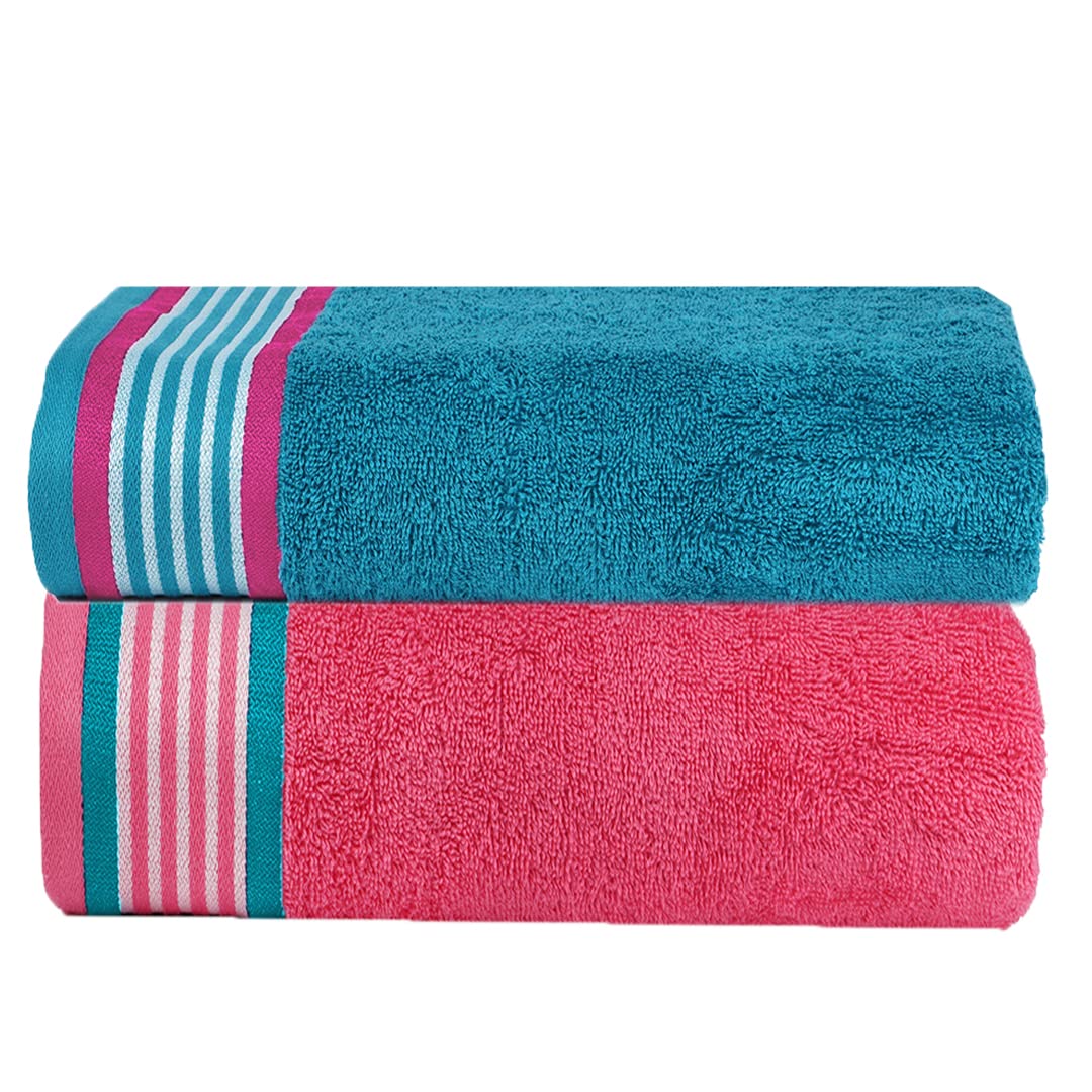 Casa Copenhagen Germany Design He & She Collection 100% Cotton Hand Towel 740 Gsm (Teal & Pink)- 6 Pcs