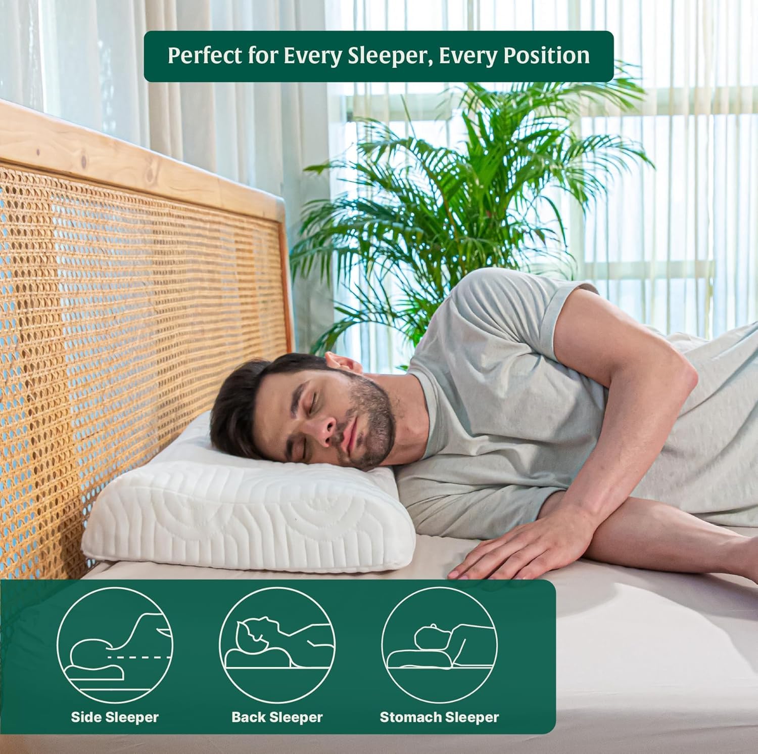 Cervical Pillow, For Neck Pain & Shoulder Pain Relief, White - XXL King Size | Cool Gel Memory Foam Pillow For Sleeping | Orthopedic Pillow For Spondylitis, Neck Support, Medical Pillow