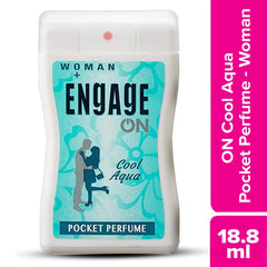 Engage On Cool Aqua Pocket Perfume For Women | Floral & Lavender Fragrance Scent, Skin Friendly 18ml 0.6 Fl.oz.