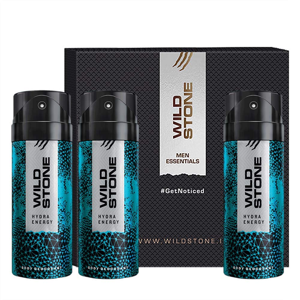 Wild Stone Hydra Energy Deodorant 450ml 15.2 Fl.oz. Pack Of 3 | Perfect Gift Set For Men | Long Lasting Fragrance